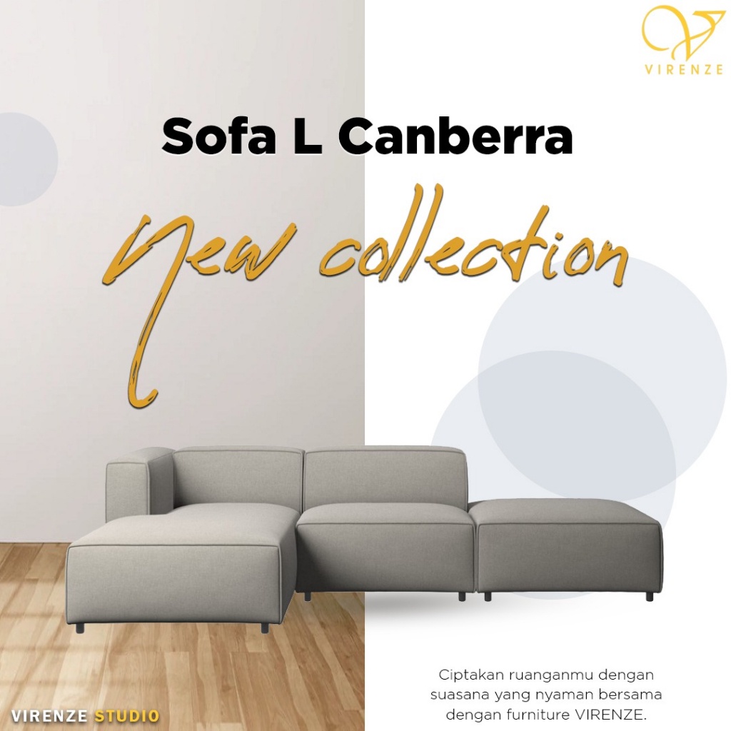 Sofa L Minimalis Cambera Virenze  Jateng Semarang Salatiga Solo Boyolali Sragen Ngawi Wonogiri Maget