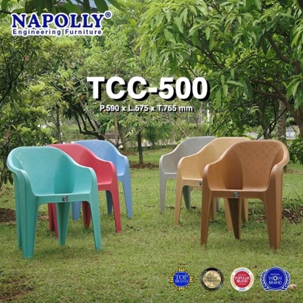 Kursi Plastik Napolly TCC 500 - Kursi Santai Napolly Tebal Sandaran Tangan | Kursi Teras Plastik | TCC500 | Kursi Santai Napolly | Kursi Taman Plastik