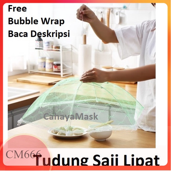 Tudung Saji Lipat TRANSPARAN Penutup Makanan