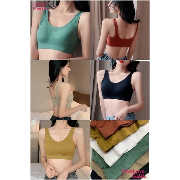 [LADIES UNDERWEAR] CHELYNE T369 Sport Bra Backless Bralette Salur Kemben 369