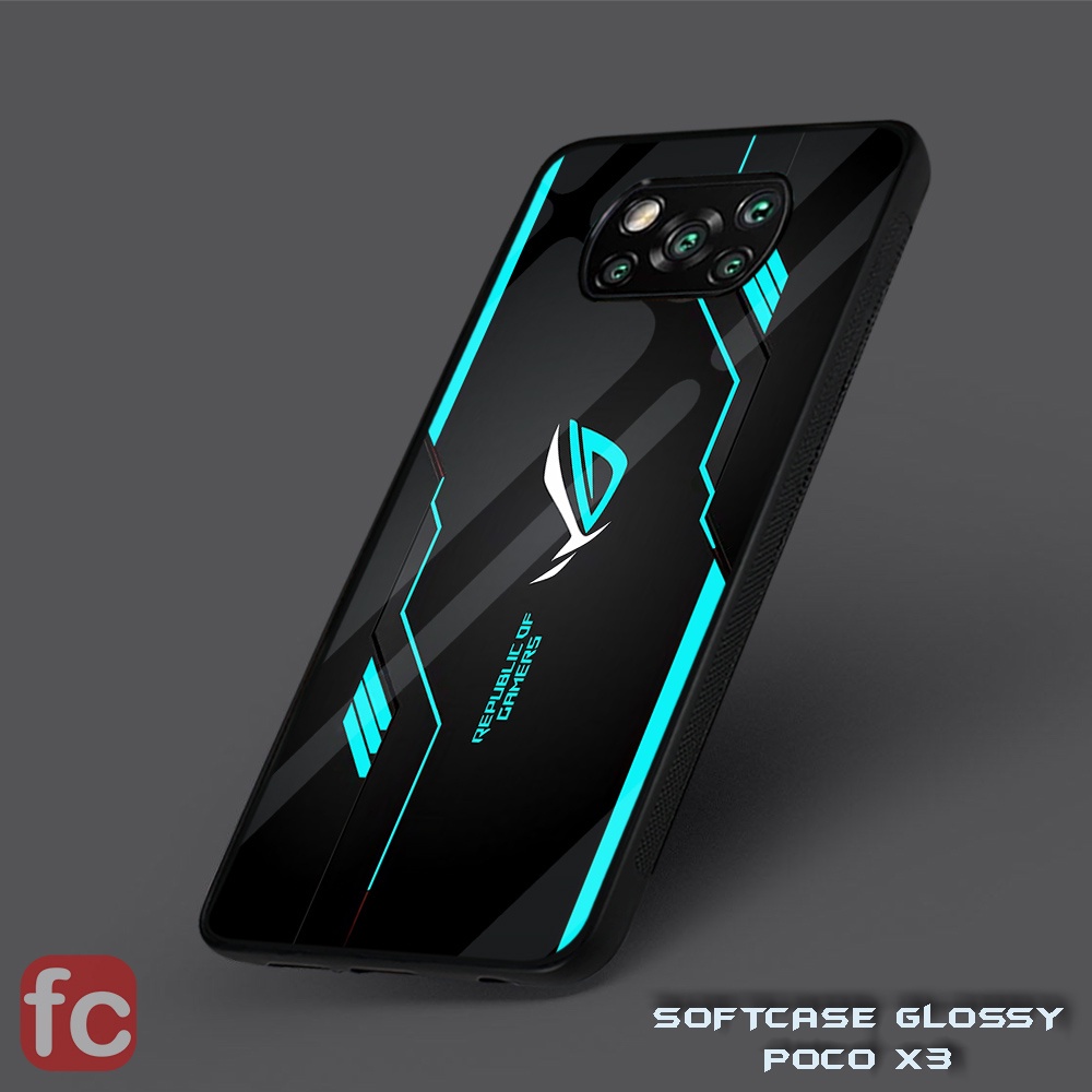 Custom Case Glossy Poco X3 Pro Nfc |FR67| Poco x3 Tpu Efek Kaca Rog Gamers