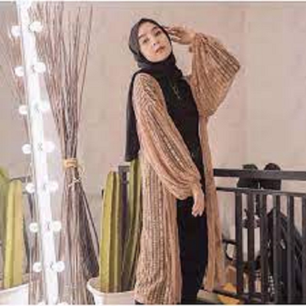 JASMINE Bella Long outer Brokat Lace Cardigan lengan panjang Balon