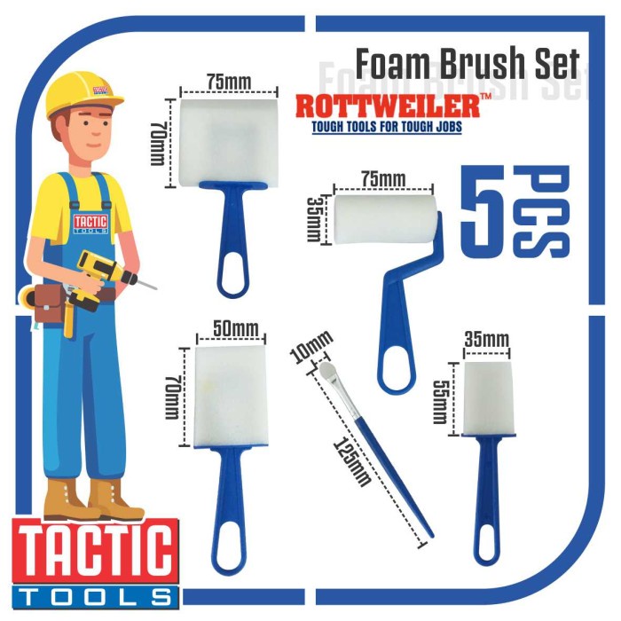 

Kuas Busa / Foam Brush Set