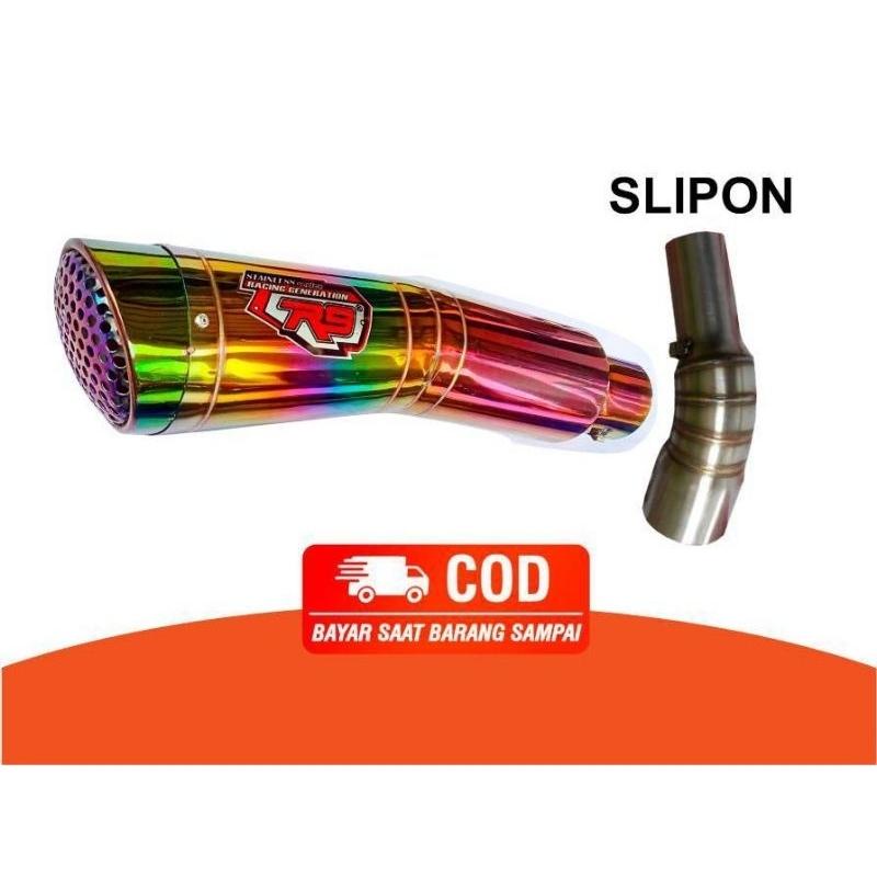 KNALPOT RACING R9H2 PELANGI+SLIP ON UNTUK NINJA 250 NINJA MONO CBR 250R CBR 150R R25 DLL.