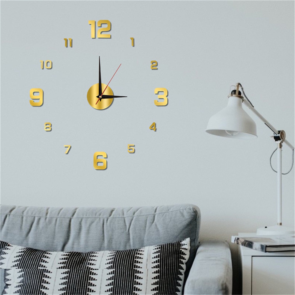 ღ 3d Jam Dinding Kreatif Sederhana Bercahaya Jam Digital Bergaya Eropa Diy Jam Dinding Bisu untuk Rumah Ruang Tamu Kamar kantor Dekorasi Dinding Kamar Tidur Dekorasi