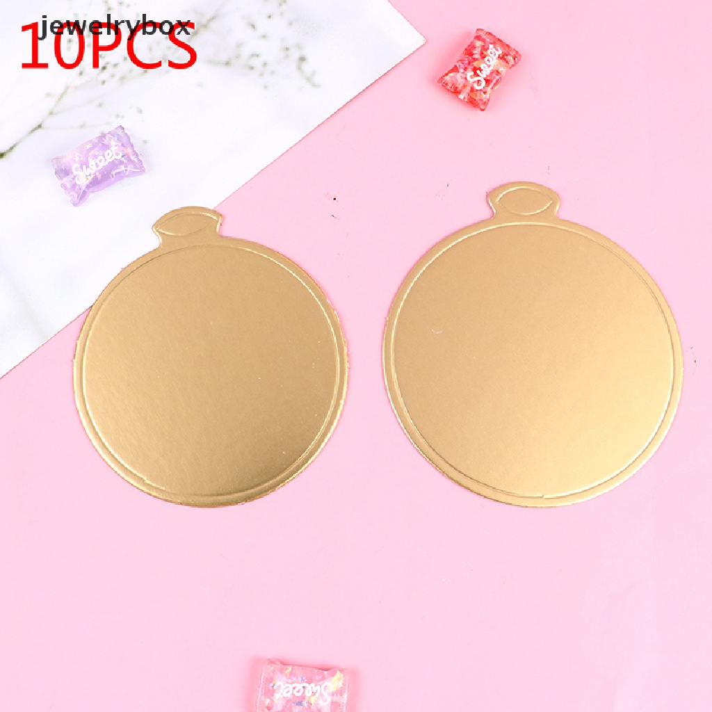 [jewelrybox] 10pcs 8/9cm Round Cake Board Mousse Pad Kartu Dessert Baking Pastry Display Tray Butik