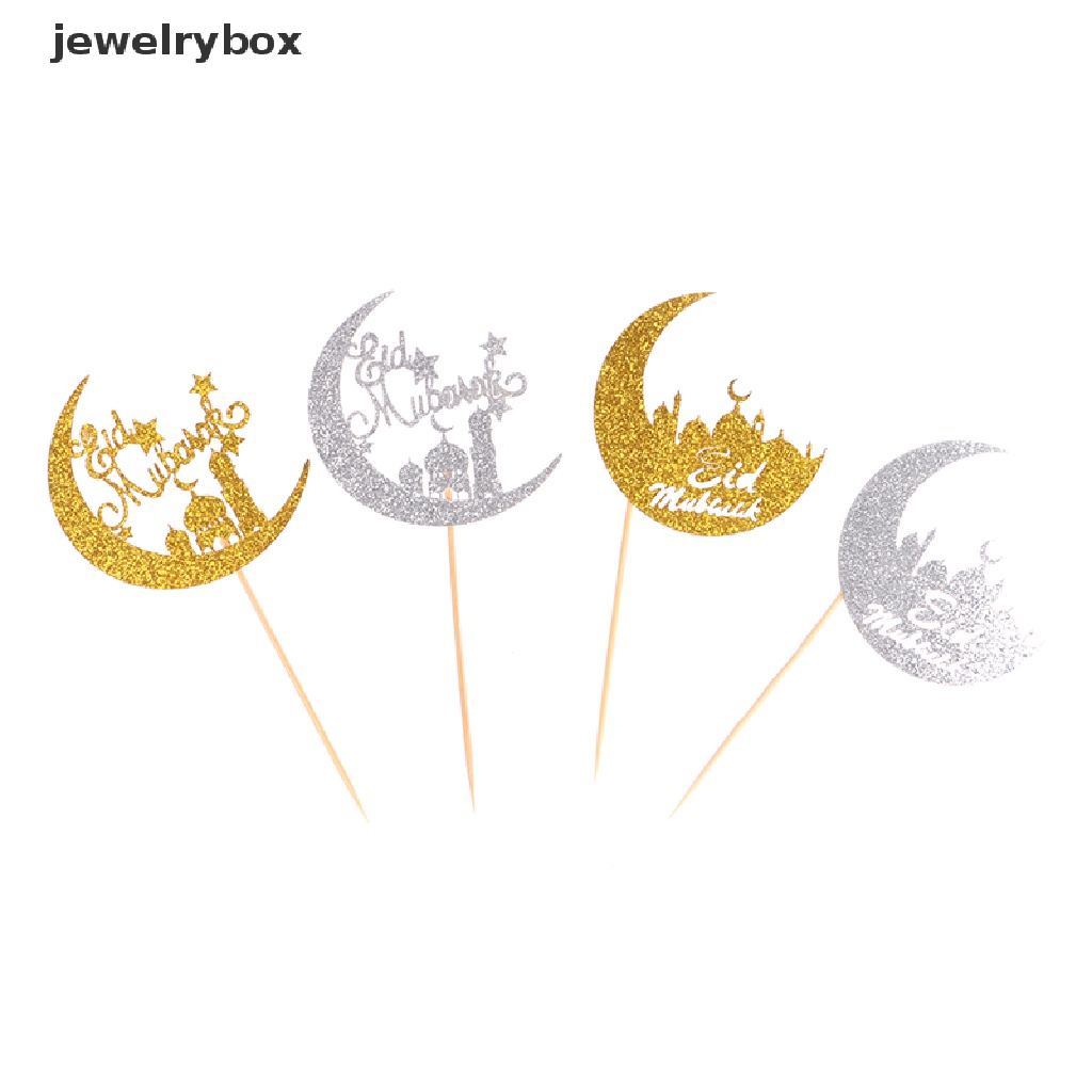 [jewelrybox] Hiasan Kue Akrilik Eid Mubarak Castle Moon CupCake Topper DIY Dekorasi Butik