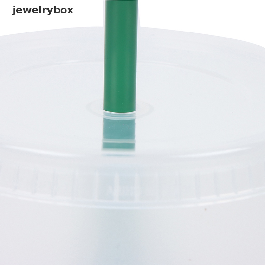 [jewelrybox] Mug Sedotan Berubah Warna Minuman Dengan Tutup Tumbler Plastik Matte coffe bottle Cup Boutique