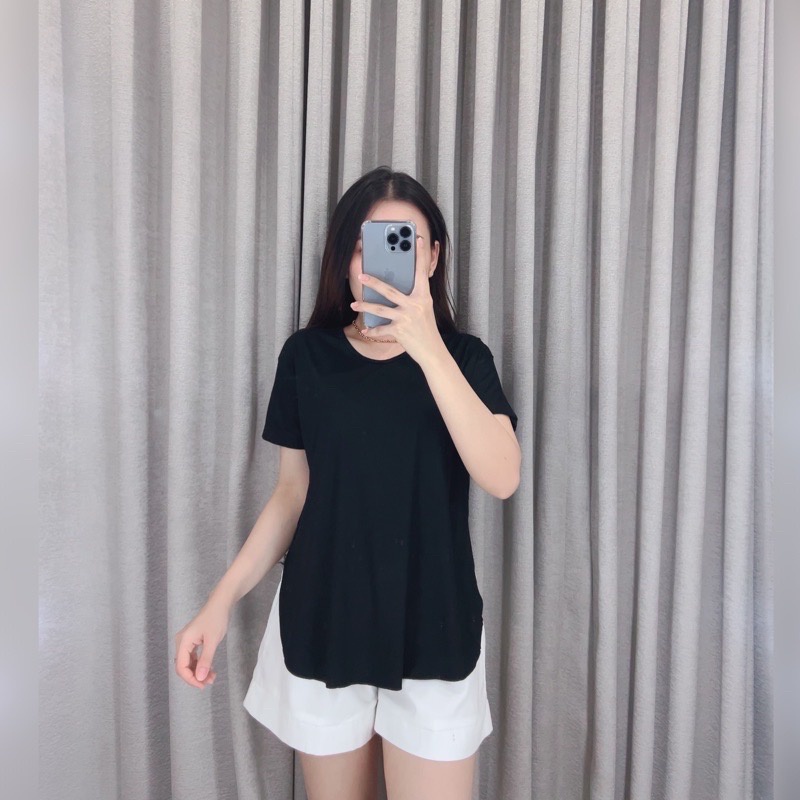 Kaos Vneck Polos Slit Wanita