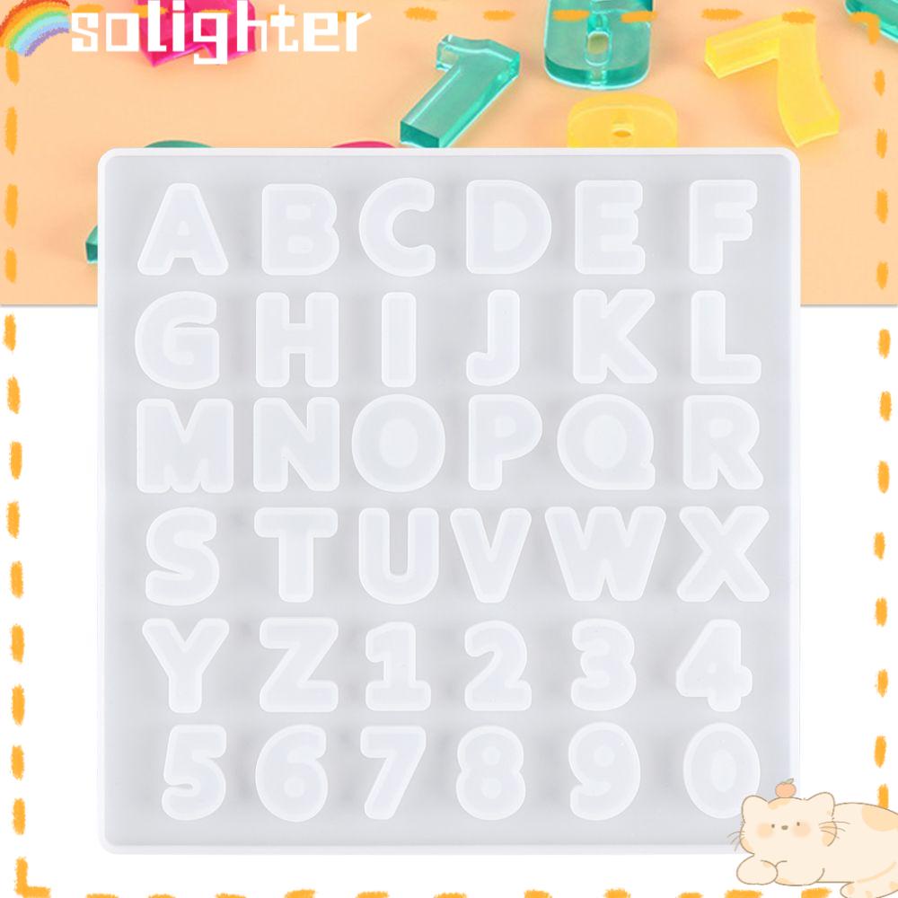 Solighter Alphabet Number Transparan Resin Casting Silica Gel Handmade Cetakan Resin