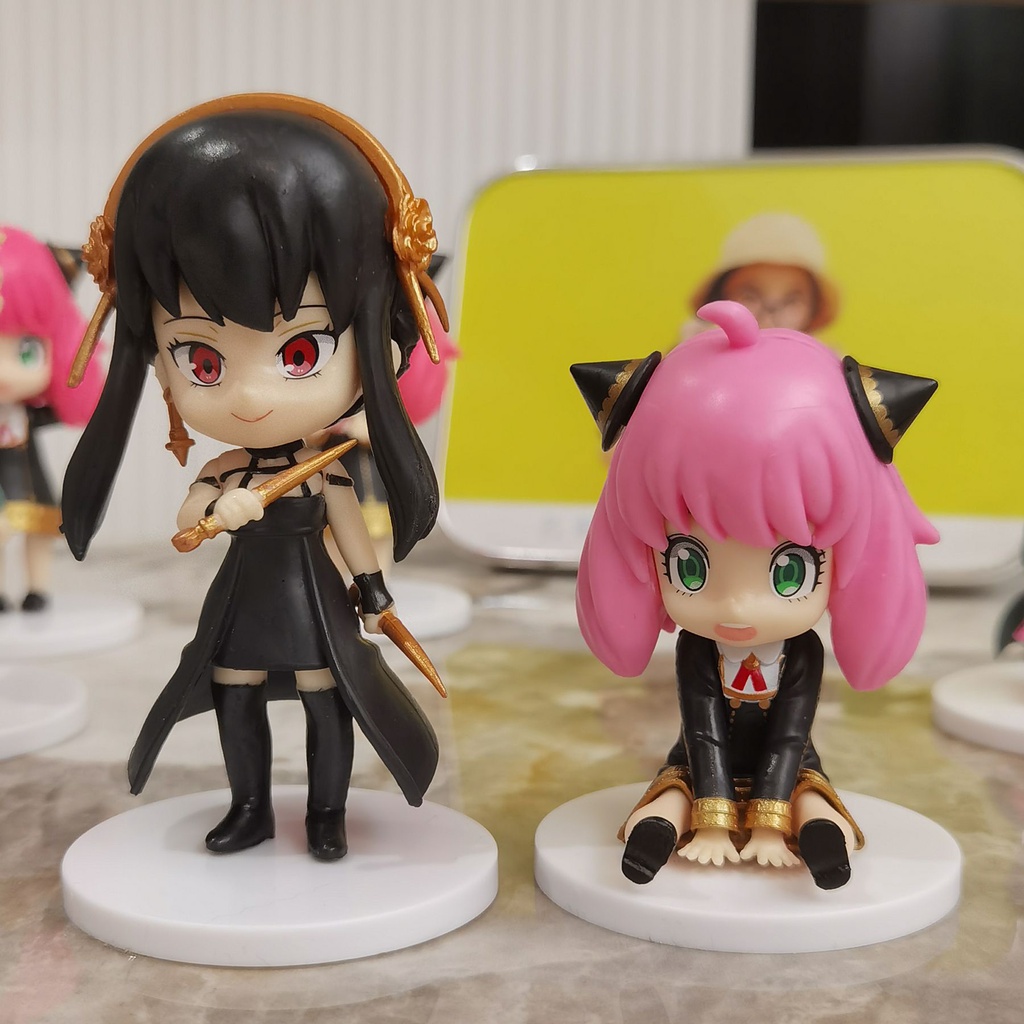 15cm Anya Changeable Head Face Spy X Family Standing Duduk Figure Mainan Hadiah Hebat