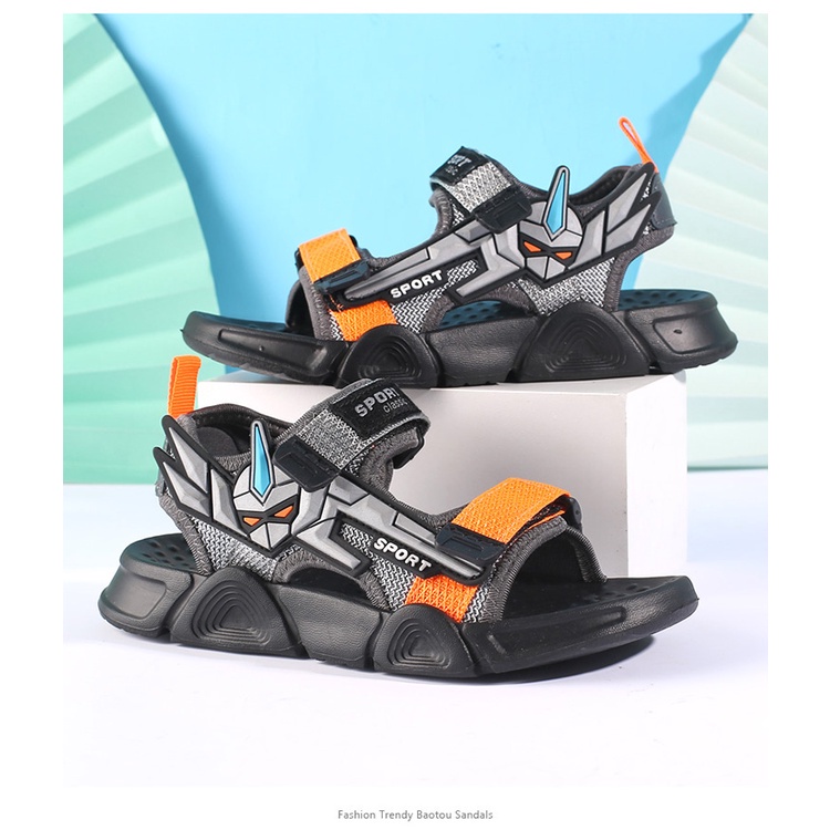 2023SH2099 Sendal anak laki laki sendal gunung anak laki laki transformer sandal anak robot import bahan karet empuk size 27-38