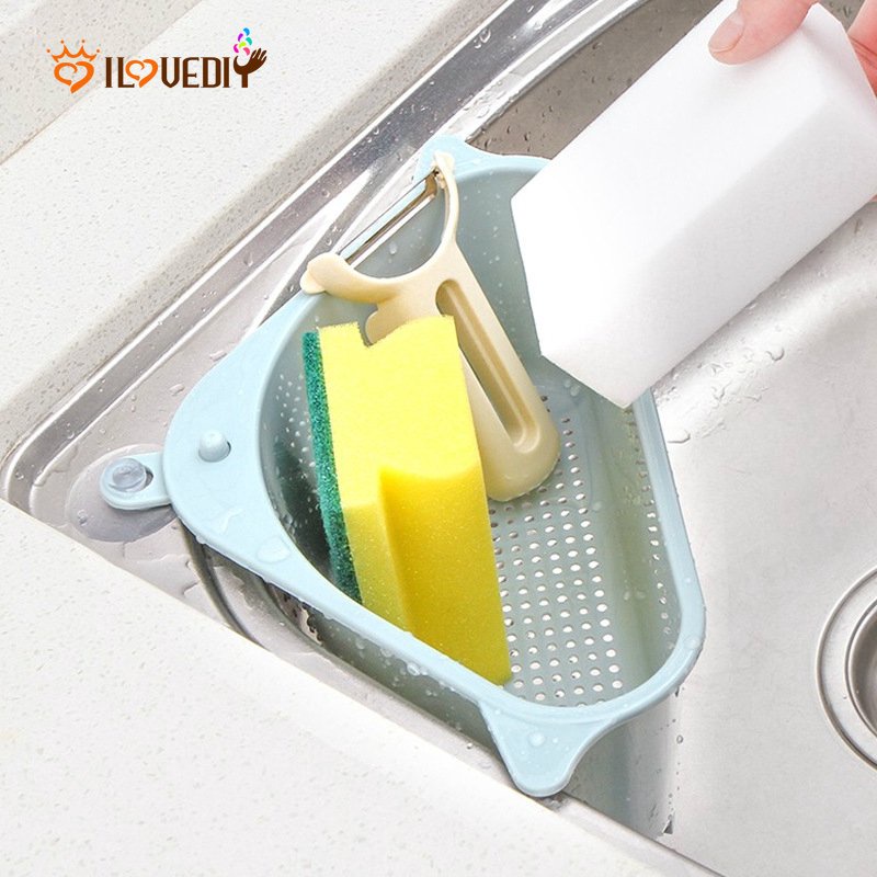 Hot Sale/Triangle Shape Holder Multifungsi Drain Shelf Rak Penyimpanan Penghisap Dapur Drain Rack