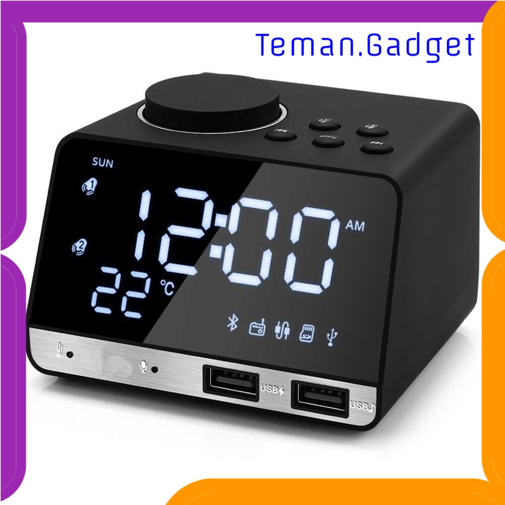 TG -  ART Inlife Jam Meja Bluetooth Active Speaker Alarm Clock Radio USB Charge - K11