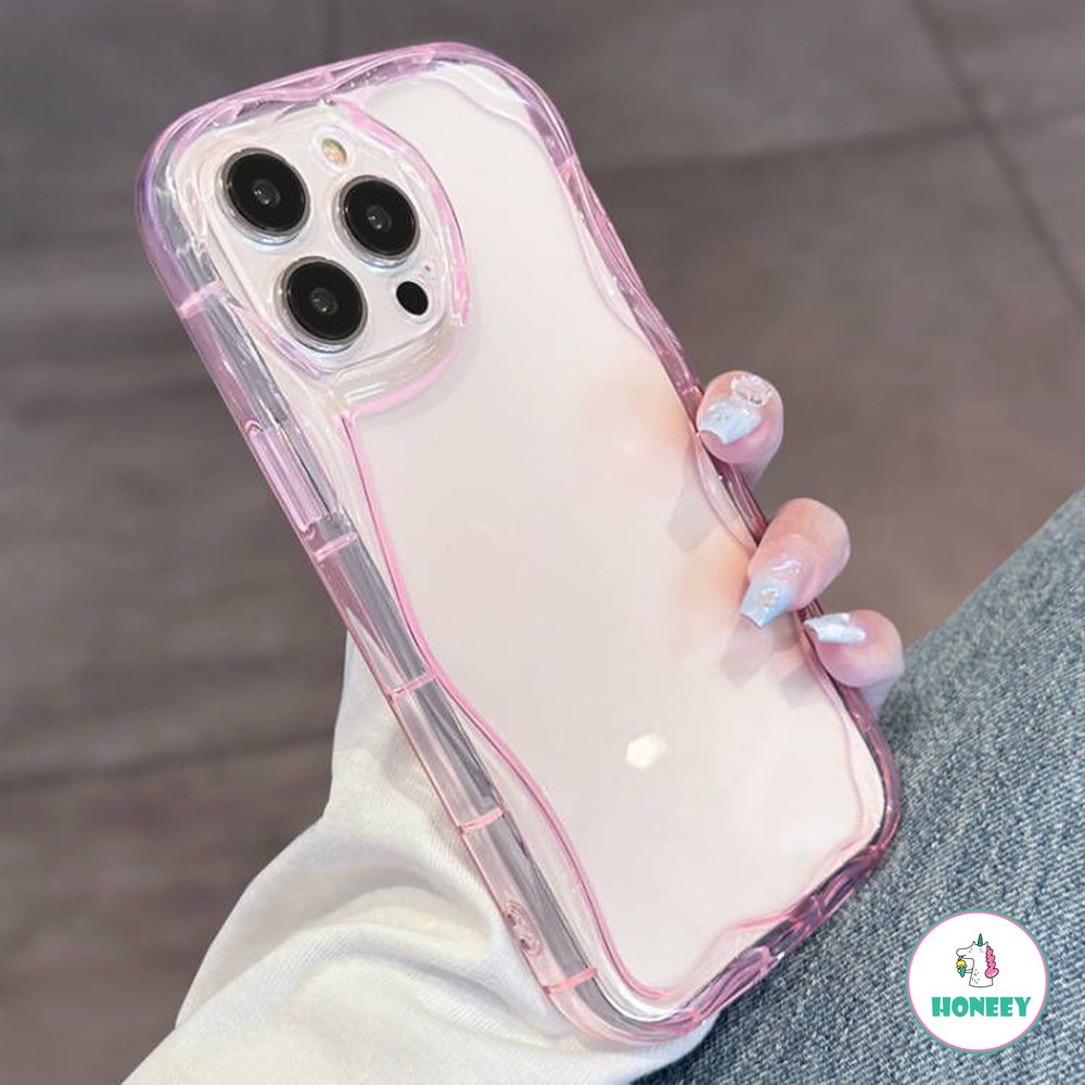 IPHONE Soft Case Transparan Warna Permen Lucu Mewah Untuk Iphone14 13 12 11 Pro Max 14plus Lensa Pelindung Kamera Silikon Cover