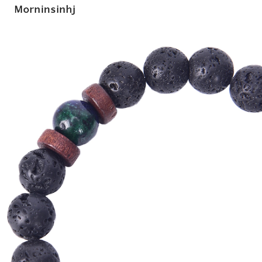 Mornin Doa Pria Mala Beads Lava Rock Batu Chrysocolla Manik Gelang Yoga Hadiah id