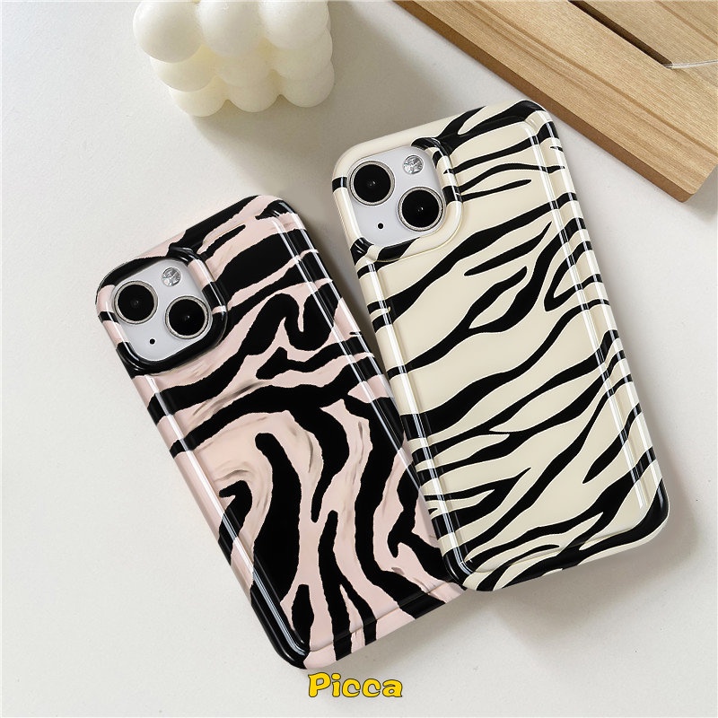 Fashion Stripes Art Motif Zebra Case Realme C25Y C12 C33 C11 2020 C25s C20A C25 C21Y C15 C35 C11 2021 C20 Realme 6i 5i 5 5s C1 C3 C2 Shockproof Airbag Lembut TPU Cover