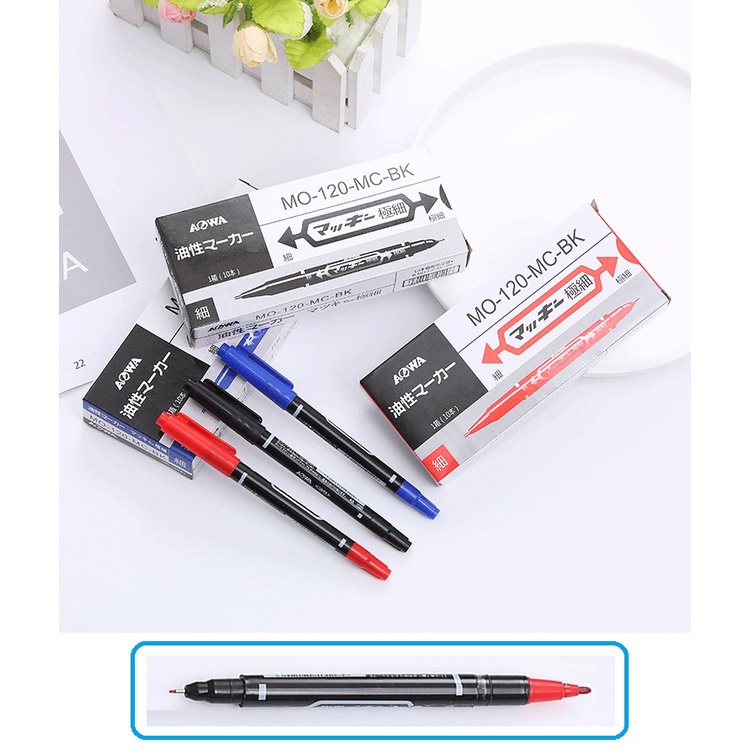 10pcs Spidol Marker Dua Kepala Tinta Permanent OSM-ST0044