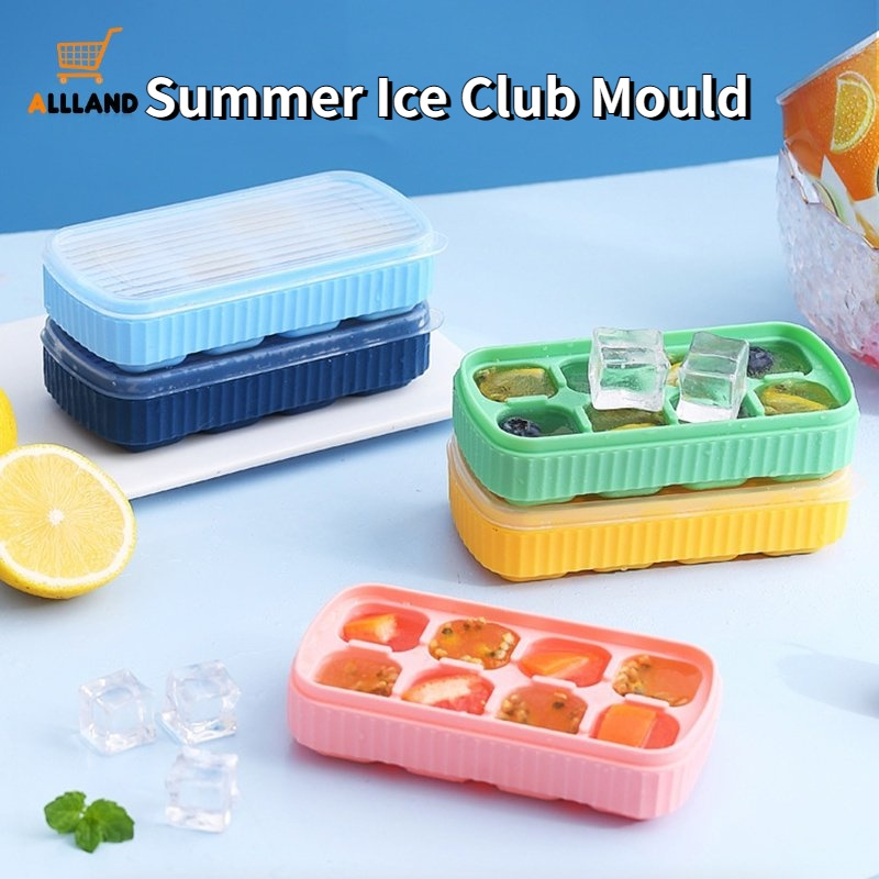 8kisi Cetakan Es Batu Plastik PP Food Grade Warna-Warni/Summer Ice Cube Freezing Tray Untuk Cocktail Jus Buah