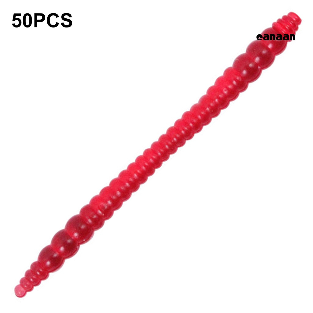 Cnn-50pcs/pack 6cm PVC Umpan Pancing Ultralight Tahan Aus Desain Neon Umpan Cacing Tanah Fishing Tackle