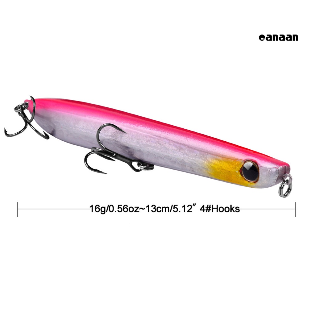 Cnn-13cm/16g Barbed Popper Lure 3D Mata Umpan Keras Tajam Dengan Kait Treble Aksesori Memancing