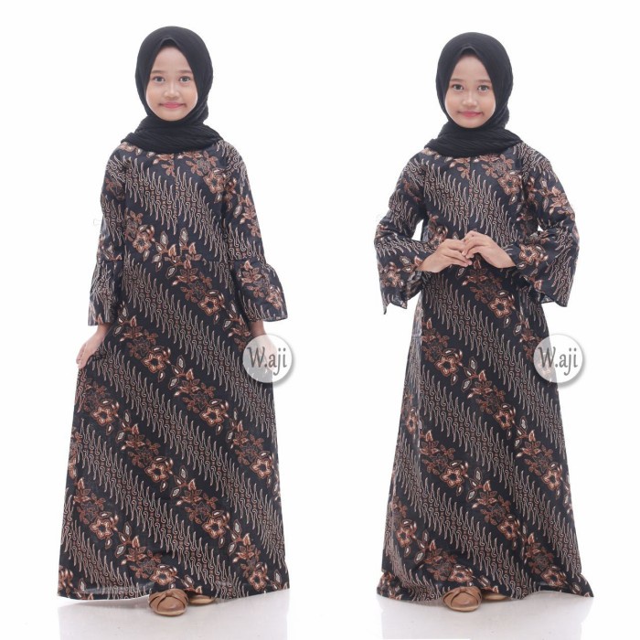 Baju Batik Gamis Anak Perempuan Umur 3 - 12 Tahun | Baju Batik Anak