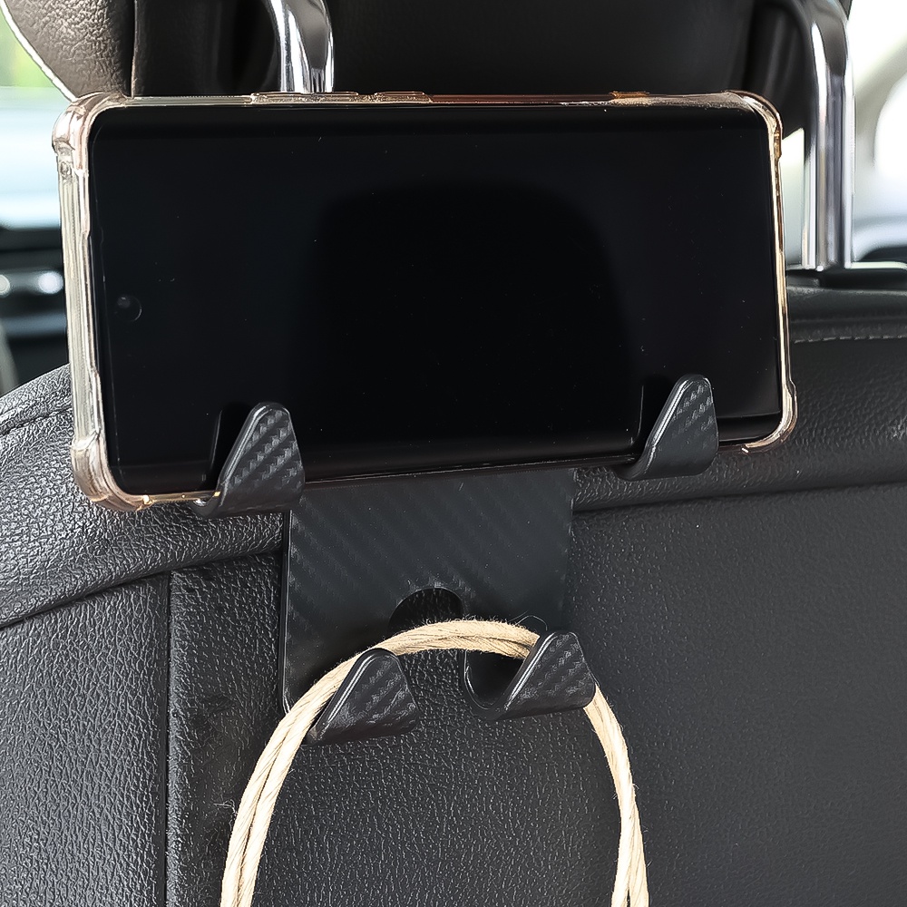 Universal Pengait Belakang Kursi Mobil Headrest Gantungan Tas Baju Gantung Penyimpanan Kait Dengan Phone Holder Duarable Hook Auto Interior Accessories