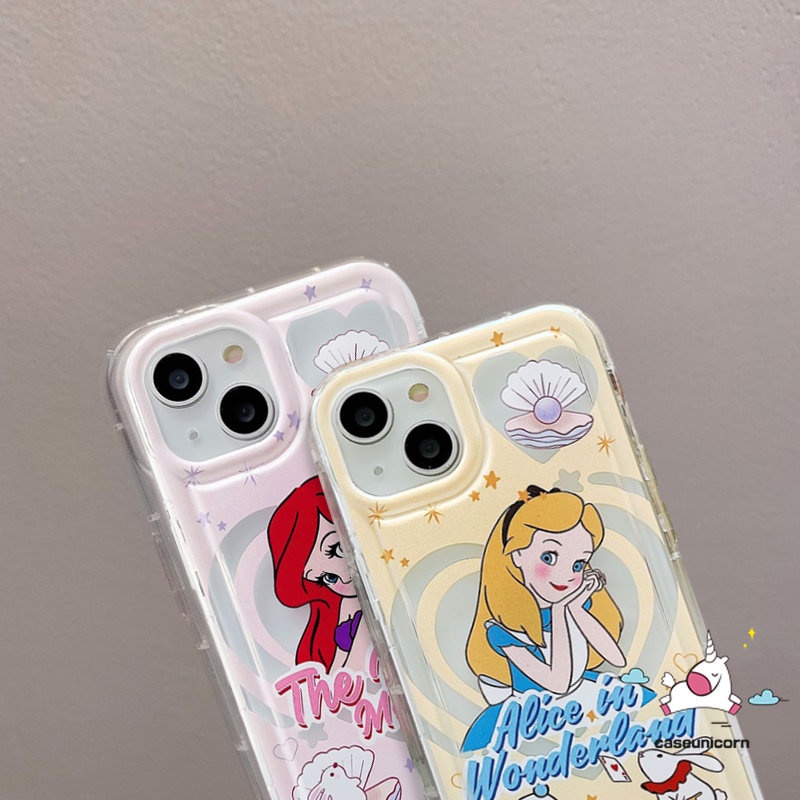 Vivo Y20 T Y36 Y16 Y02s Y15s Y02 Y17 Y22s Y15 Y22 Y11 Y12 V25E Y21 Y20i Y21s Y91 Y35 Y93 Y12i Y91C Y12s Y30 Y33s Y15A Y50 Y95 Y01 Kartun Disney Princess Mermaid Alice Airbag Case