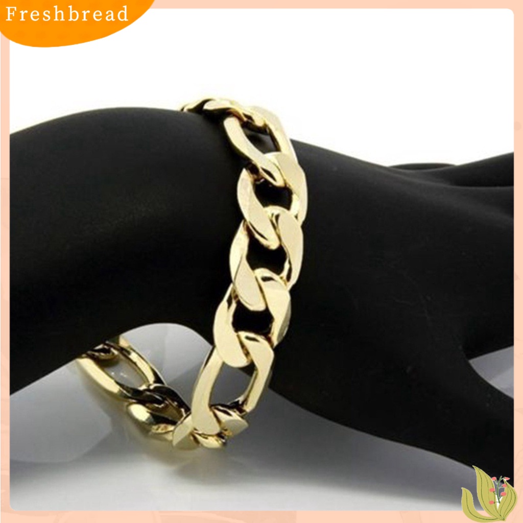 &lt; Freshbread &gt; Pria Gelang Rantai Hip Hop Perhiasan Electroplating Bright Luster Bangle Hadiah Ulang Tahun