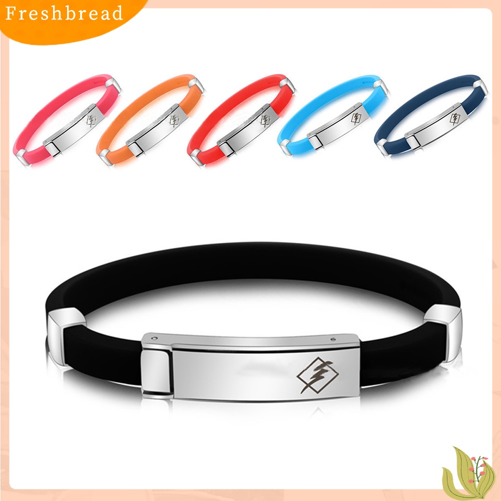 &lt; Freshbread &gt; Sport Silikon Energi Elektrostatik Keseimbangan Neg Ions Buckle Wristband Bracelet