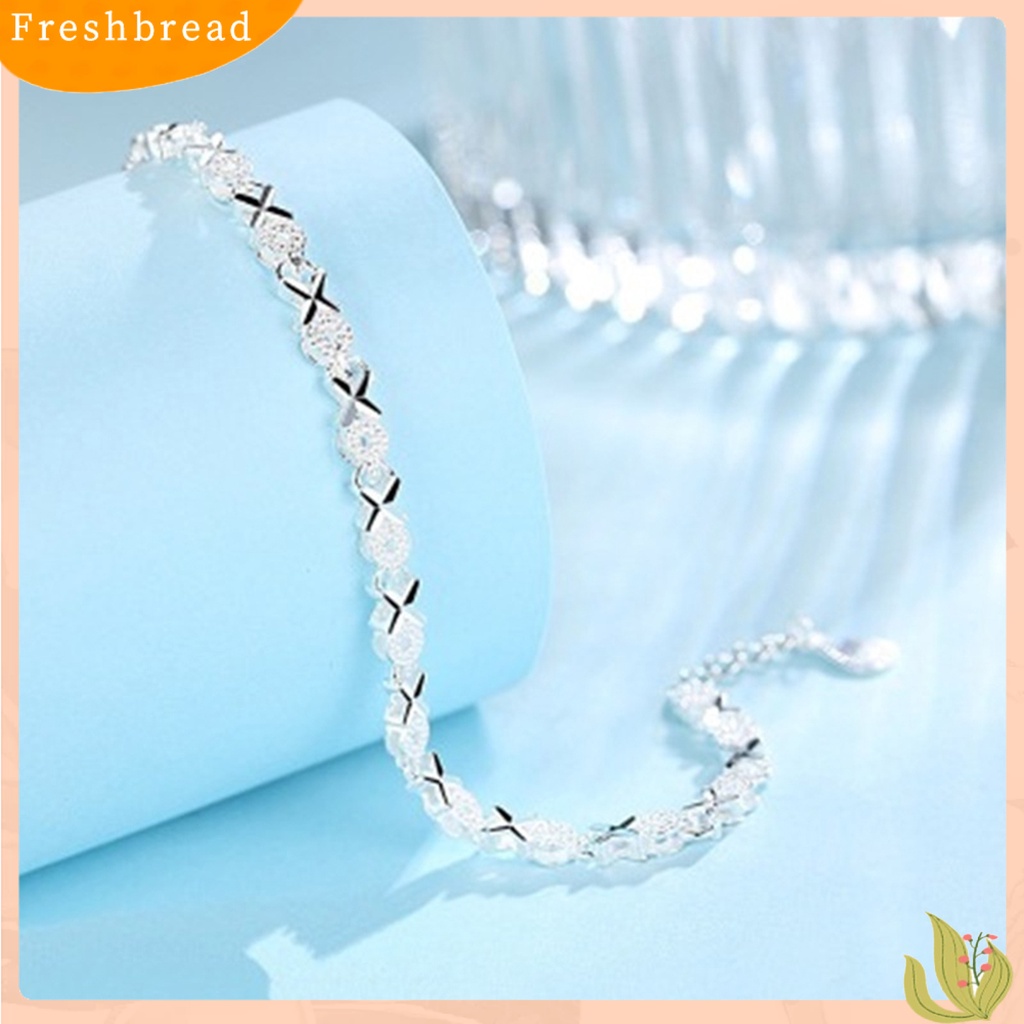 &lt; Freshbread &gt; Gelang Indah Perak Disepuh Alloy Fashion Wanita Bracelets Untuk Hadiah