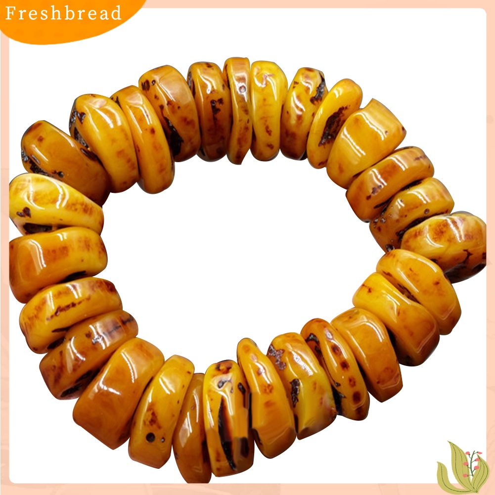 &lt; Freshbread &gt; Fashion Natural Amber Beeswax Abacus Beaded Bracelet Hadiah Aksesori Perhiasan Tangan