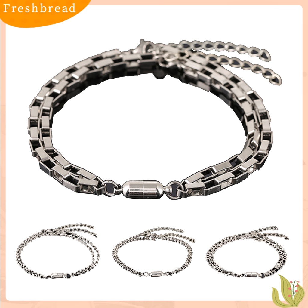 &lt; Freshbread &gt; 1pasang Gelang Pecinta Anti Karat Attract Stainless Steel Set Hadiah Anniversary Untuk Pasangan