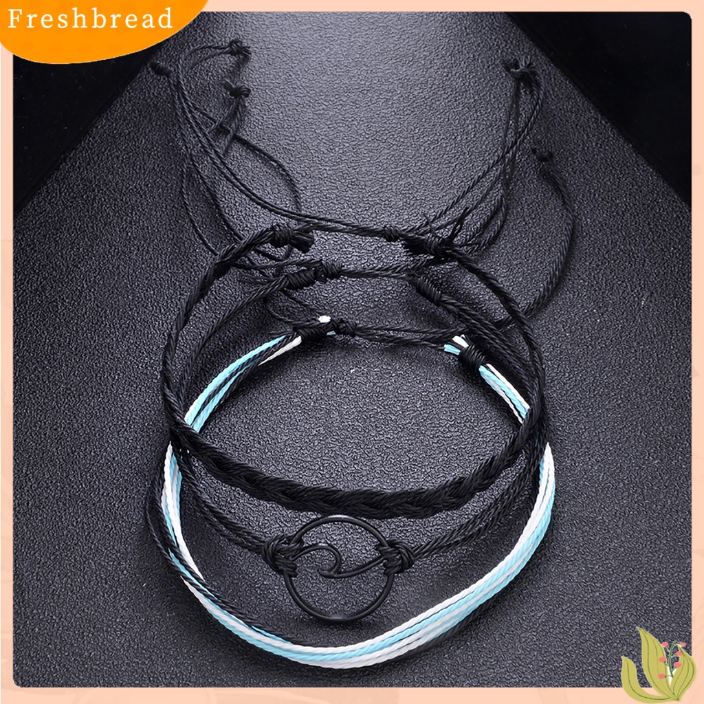 &lt; Freshbread &gt; 3Pcs/Set Gelang Multilayer Bohemia Tali Kepang Gelombang Lingkaran Gelang Tangan Untuk Pacaran