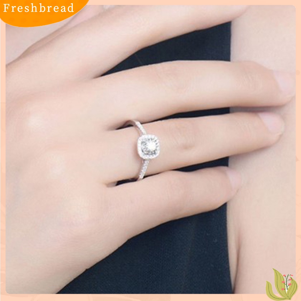 &lt; Freshbread &gt; Fashion Lady Cubic Zirconia Bertatahkan Jari Cincin Pernikahan Pertunangan Perhiasan Hadiah