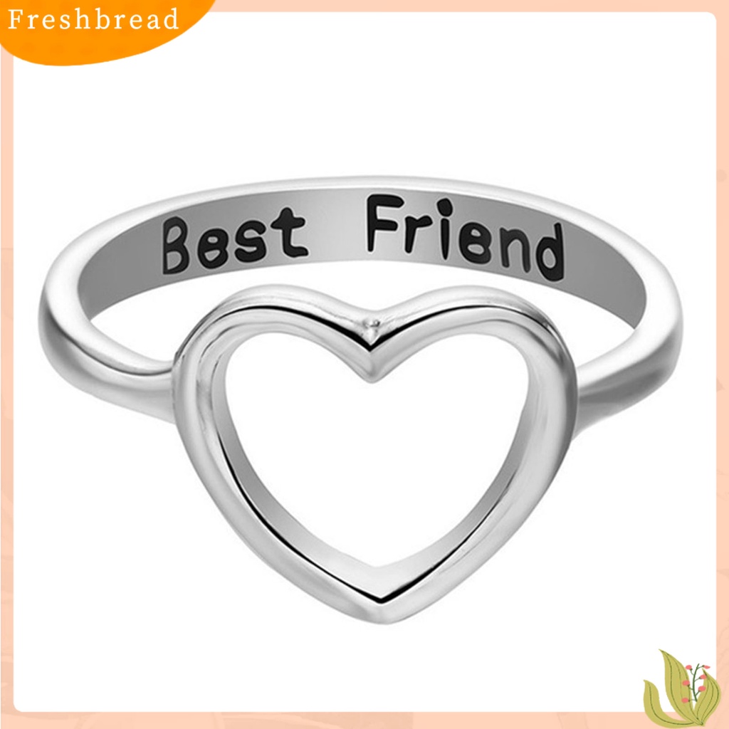 &lt; Freshbread &gt; Cincin Wanita Tahan Aus Desain Simple Bahan Alloy Hollow Bentuk Hati Jari Ring Untuk Pesta