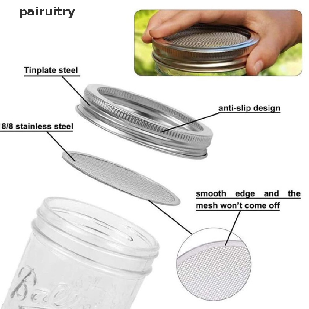 Prt Stainless Steel Sproug Jar Tutup Untuk Bibit Organik Toples Perlengkapan Rumah PRT