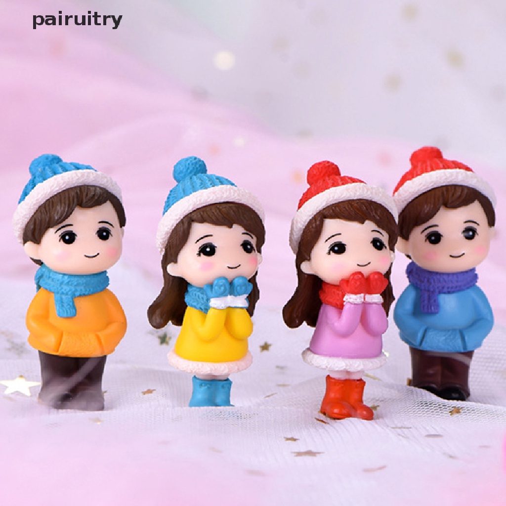 Prt 2pcs/set Boneka Pecinta Mini Model Angka Patung Taman Peri Pemandangan Mikro PRT