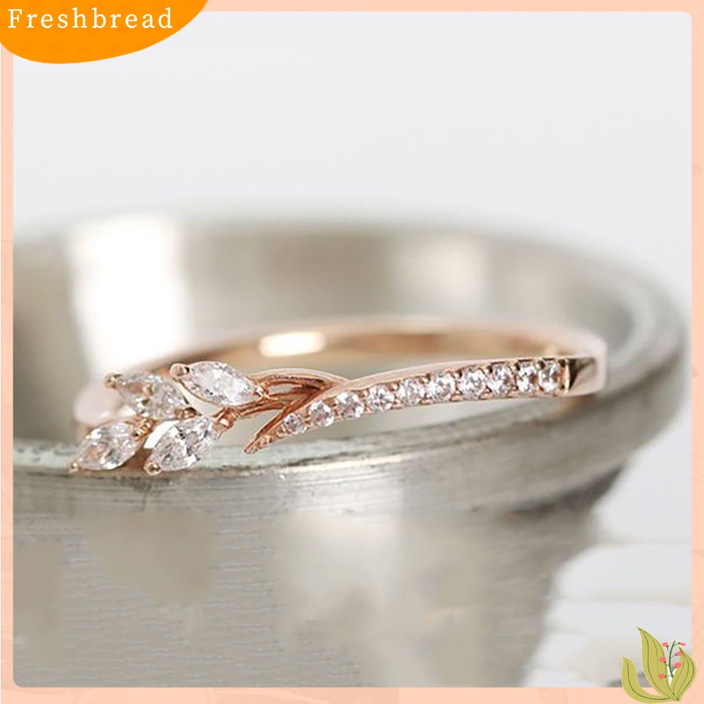 &lt; Freshbread &gt; Fashion Wanita Bunga Cubic Zirconia Jari Cincin Pengantin Pertunangan Perhiasan Hadiah