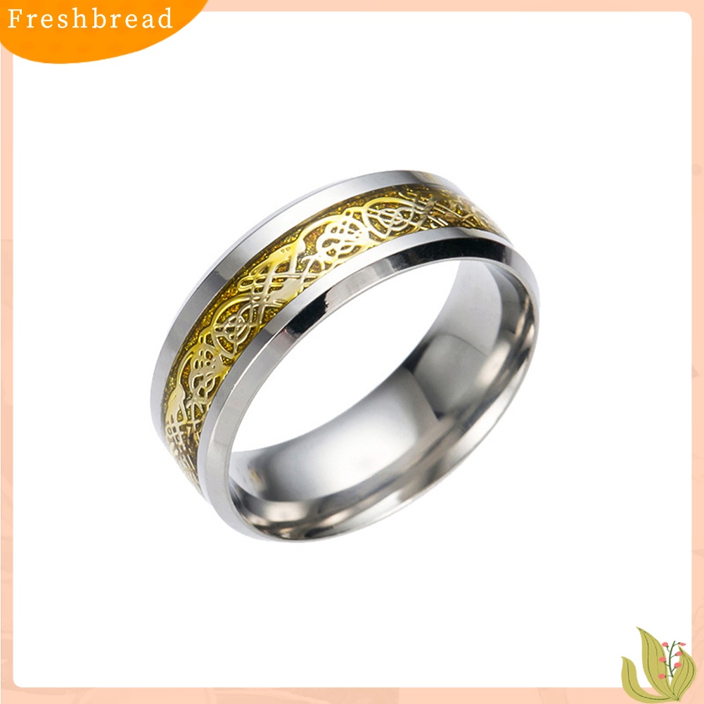 &lt; Freshbread &gt; Pria Bergaya Baja Titanium Permukaan Halus Pernikahan Band Jari Cincin Perhiasan Hadiah