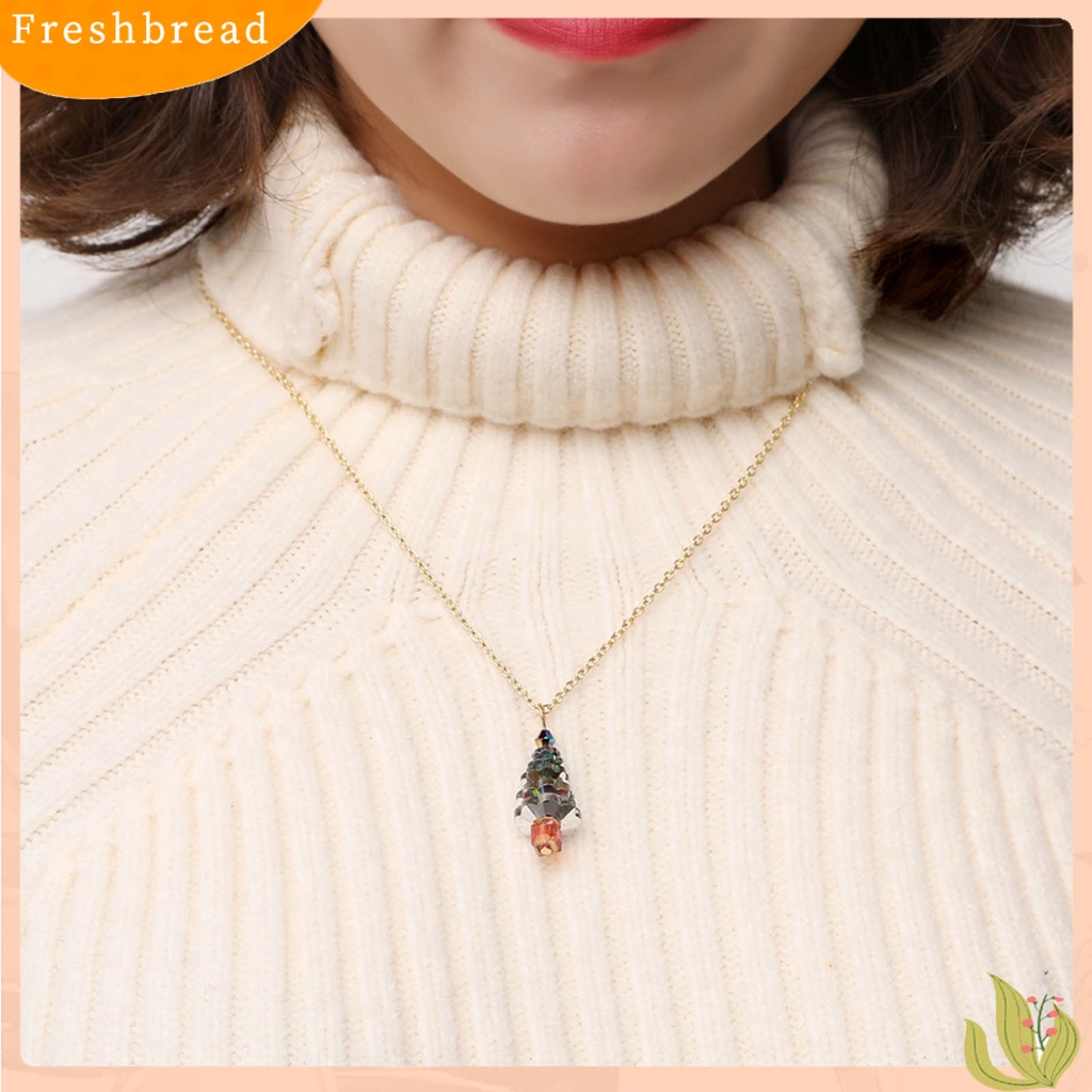 &lt; Freshbread &gt; Anting Menjuntai Nordic Pengerjaan Halus Bergaya Pohon Natal Kait Anting Kalung Untuk Gadis