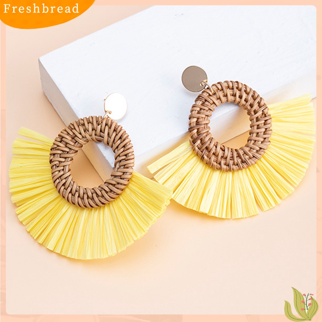 &lt; Freshbread &gt; Anting Gaya Etnik Menawan Liontin Wanita Anting Giwang Rumbai Elegan Untuk Liburan