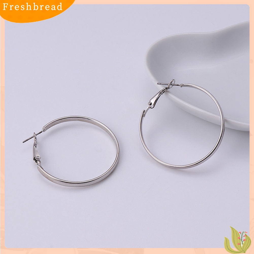 &lt; Freshbread &gt; 3pasang Wanita Bergaya Halus Berbentuk C Geometris Lingkaran Hoop Anting Perhiasan Hadiah