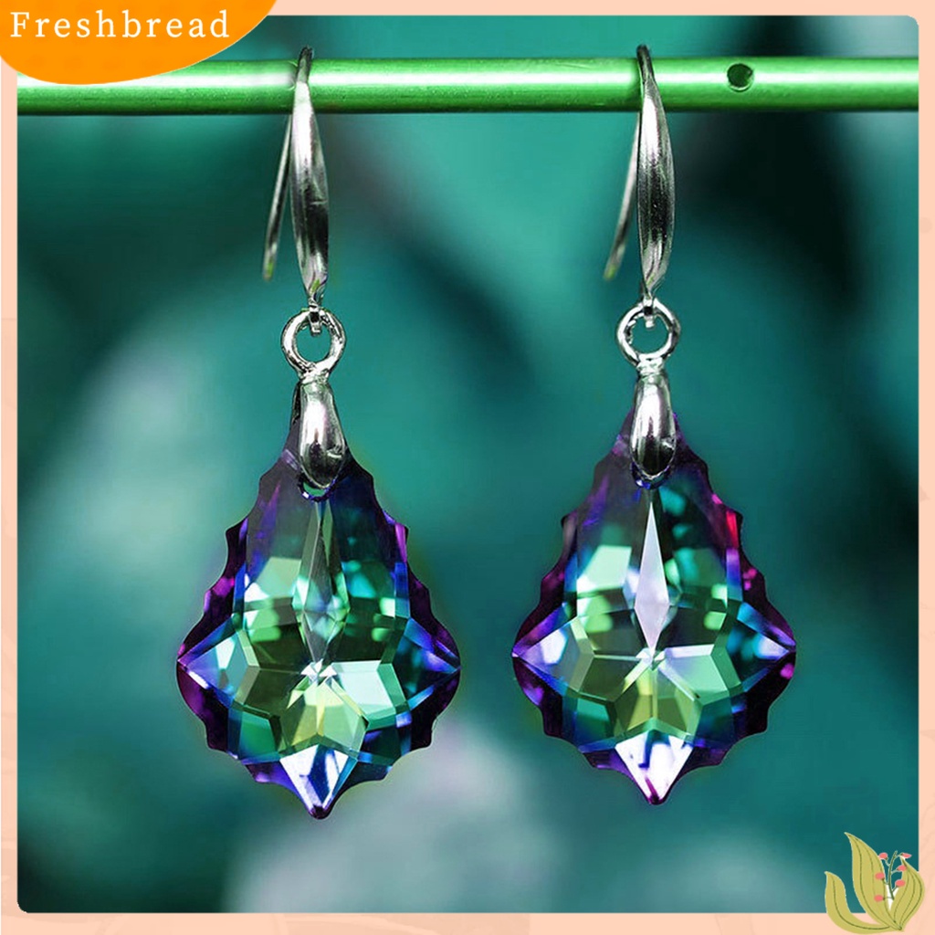 < Freshbread > 1pasang Anting Menjuntai Nyaman Dipakai Kait Telinga Wanita Kristal Imitasi Tahan Aus Untuk Perjamuan