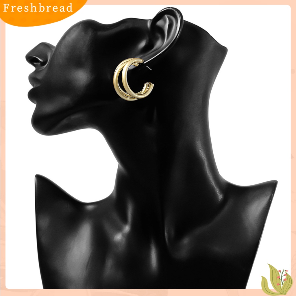 &lt; Freshbread &gt; 1pasang Telinga Menjuntai Pengerjaan Halus Umur Panjang Paduan Menjuntai Hoop Earring Untuk Ulang Tahun