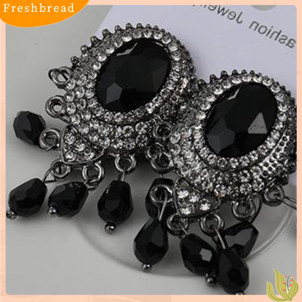 &lt; Freshbread &gt; Ear Studs Berlian Imitasi Menawan Wanita Anting Kristal Imitasi Mengkilap Untuk Pacaran