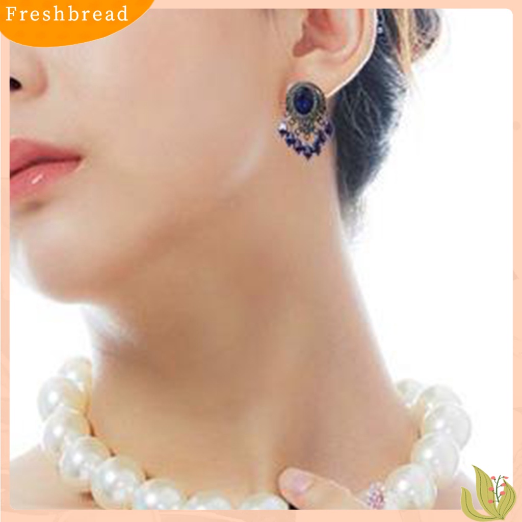 &lt; Freshbread &gt; Ear Studs Berlian Imitasi Menawan Wanita Anting Kristal Imitasi Mengkilap Untuk Pacaran