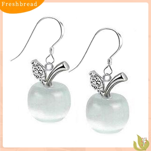 &lt; Freshbread &gt; Wanita Opal Apple Menjuntai925 Sterling Silver Zircon Eardrops Anting Kait