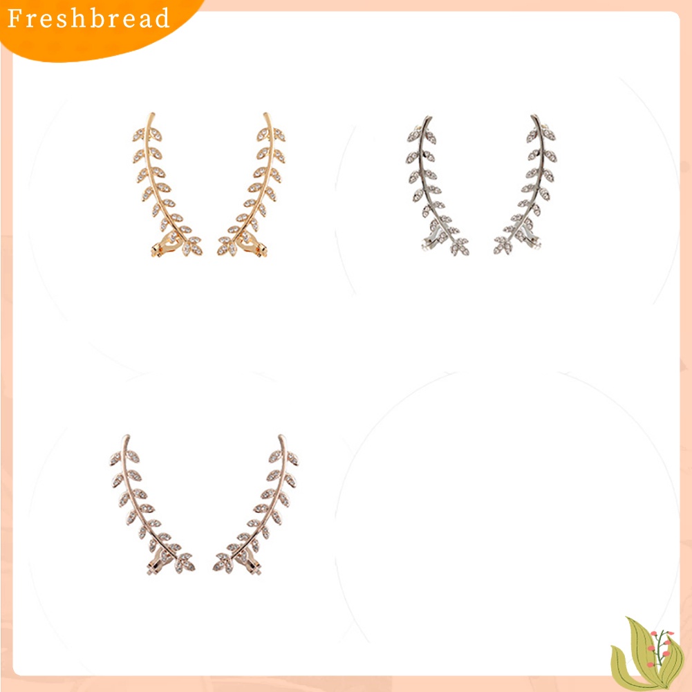 &lt; Freshbread &gt; Lady Mode Cabang Berlian Imitasi Pesona Stud Earrings Perhiasan Pernikahan Ear Jacket