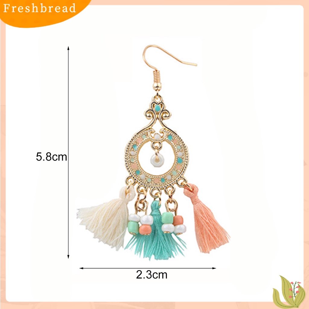 &lt; Freshbread &gt; Anting Gaya Bohemian Rumbai Paduan Indah Drop Menjuntai Anting Kait Untuk Wanita